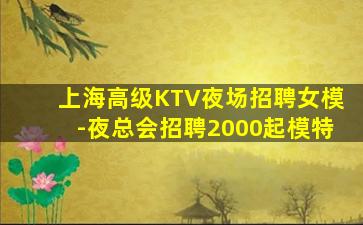 上海高级KTV夜场招聘女模-夜总会招聘2000起模特