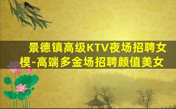 景德镇高级KTV夜场招聘女模-高端多金场招聘颜值美女