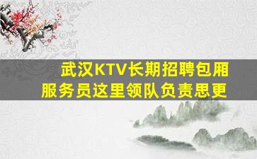 武汉KTV长期招聘包厢服务员这里领队负责思更